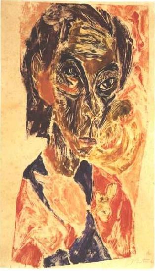 Ernst Ludwig Kirchner Head of a sick man - Selfportrait